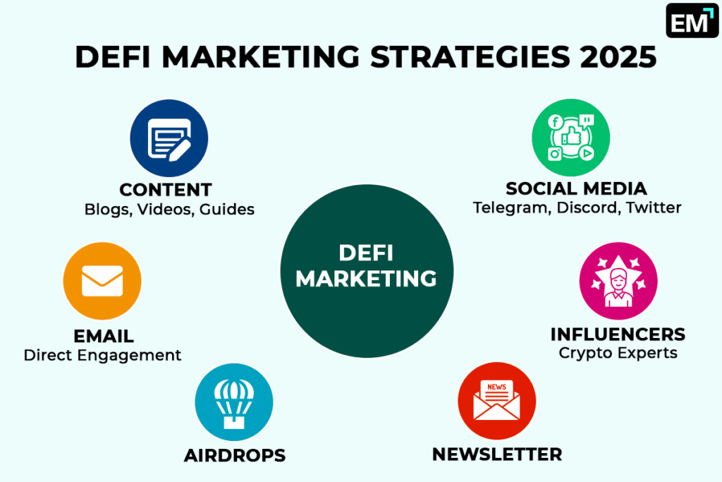 DEFI Marketing Strategies 2025 Infographic